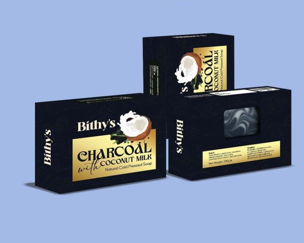 Charcoal Soap with Coconut Milk (Natural Cold Pressed Soap)